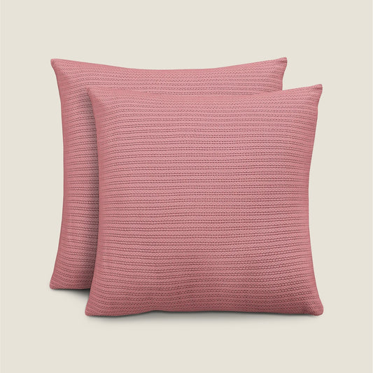 Waffle Cushion Covers - Salmon (Pack of 2)