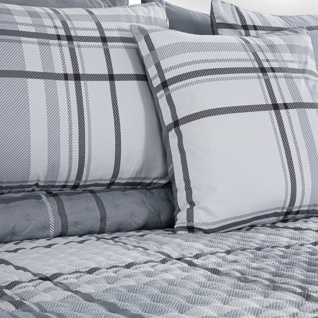 Grey Check Printed BNB Set (8PCS)