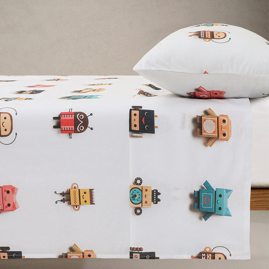 Blockbot Printed Bedsheet Set