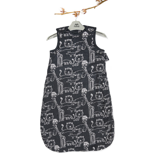 Scandi Animal Baby Sleeping Bag - Dark Grey