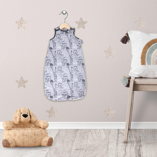 Scandi Animal Baby Sleeping Bag - Light Grey
