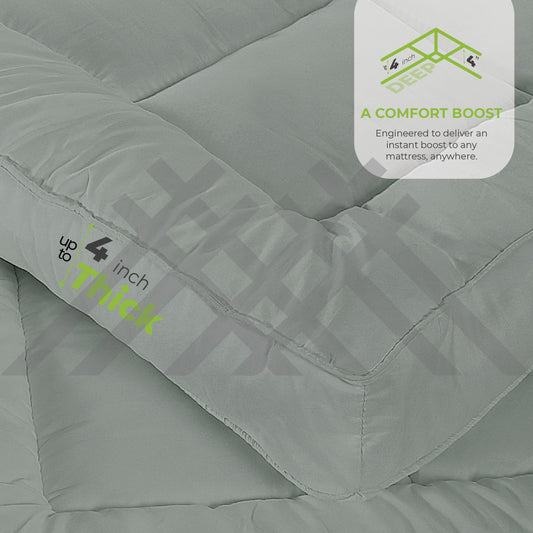 Silver Grey Extra Thick Mattress Topper 